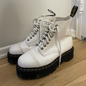 Doc Martens Sinclair White Leather Women's Combat Boots